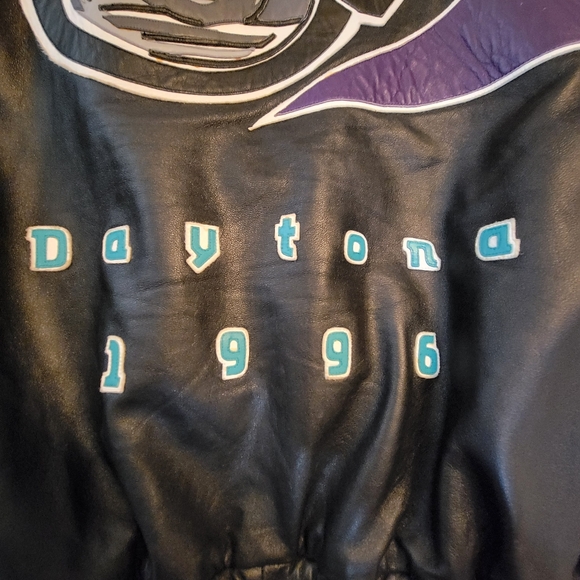 VTG Daytona Bike Week Jeff Hamilton 96 Biker Ball Leather Bomber Jacket Mens XL - Picture 5 of 17